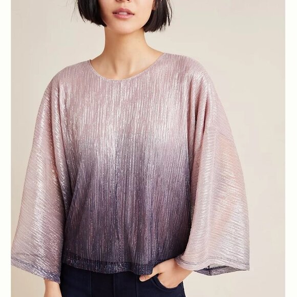 Anthropologie Women's Serena Ombre Top, Metalic Sz XS (1141) - Picture 1 of 7